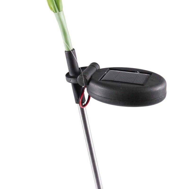 Red Lily Solar Powered 3 LED Flower Garden Balcony Party Path Light Bulb