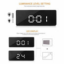 Led Alarm Clock Digital Electronic Led Mirror Clock Multifunction Temperatu