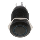 Angel Eye Metal Push Button Switch Latching Blue LED Illuminated Momentary