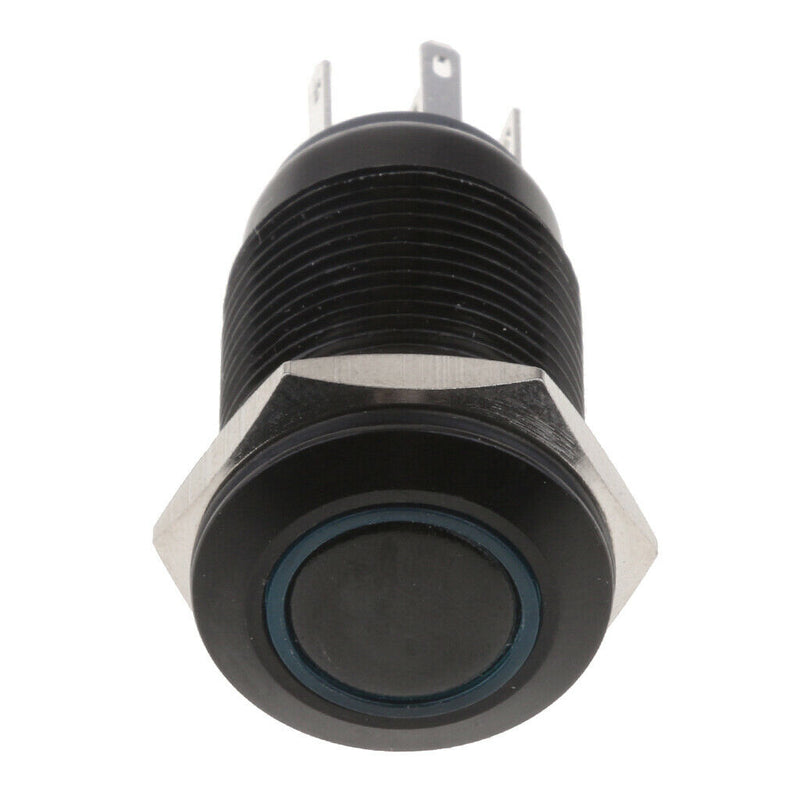 Angel Eye Metal Push Button Switch Latching Blue LED Illuminated Momentary