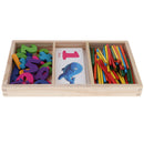 Montessori Math Learning Toys For Toddlers - Wooden Counting Sticks & Cards