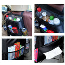 Storage for the Car Back Seat with Insulated Compartment Containing a Cool