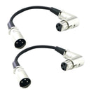 2Pack XLR Microphone Cable 20cm XLR 3' Male to Female Microphone Audio Cable