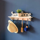 Wood 4 Hooks Storage Rack Wall Mounted Home Bathroom Hanging Shelf Holder