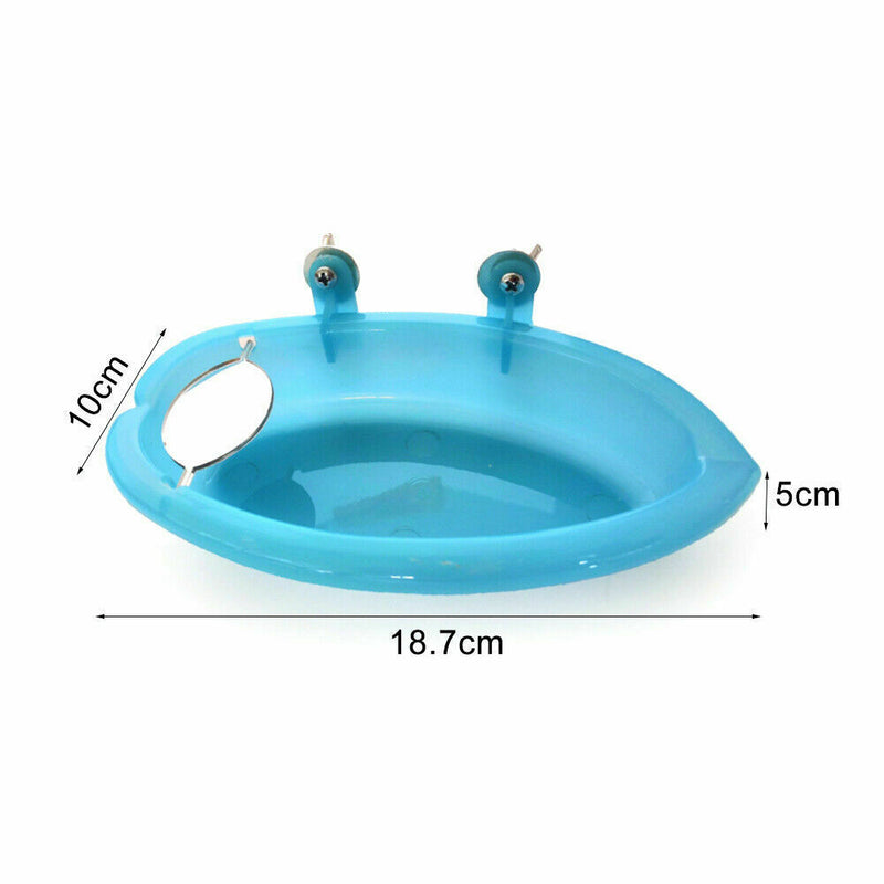 Blue Small Parrot Bird Bathtub Pet Cage Accessories Bird Bath Box Shower Mi P8Q8
