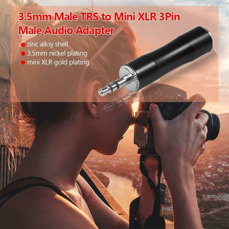 3.5mm Stereo Male to Mini XLR 3 pins Male Audio Adapter Connector Converter