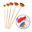 5 Pcs/Set Fan Paint Brush Set Artist for Acrylic Painting Watercolor Oil