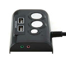 On/off Reset Button Double Switch USB 2.0 Interface Audio Ports for PC Computer
