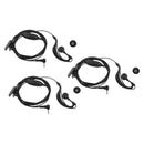 3 Pieces G Shape EarHook Earpiece Headsets with PTT & Mic 1Pin Cable Connector