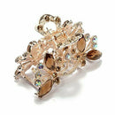 Hair Clamp Claw Clip Metal Crystal Glass Coffee Women Hot 35x65mm