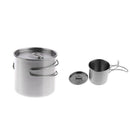 2pcs Stainless Steel Camping Cup Pot Bowl for Camping, Backpacking and Outdoors