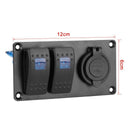 LED Rocker Switch Panel Breaker 3.1A Dual USB Port for Auto Car Yacht Marin