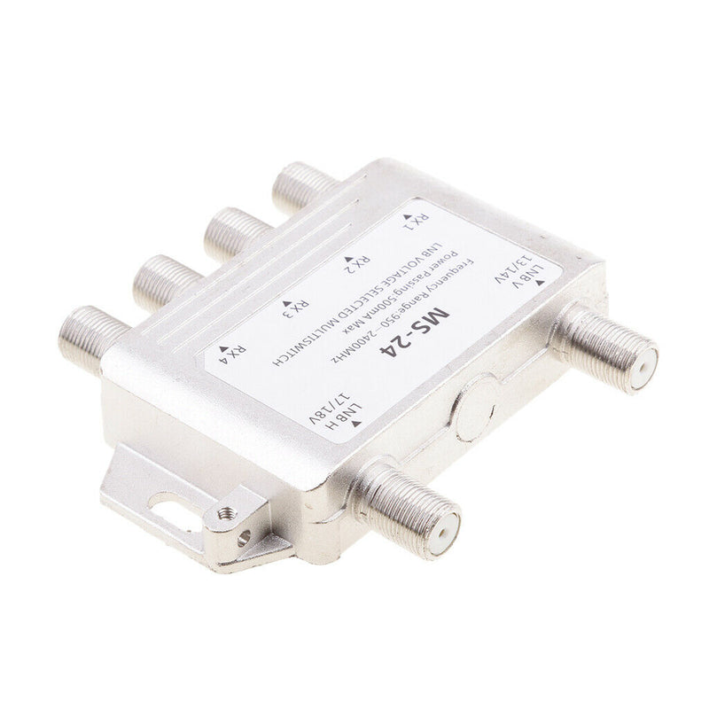 2x4 Satellite MultiSwitch Splitter FTA TV LNB Switch Cascade 2 in 4 Out