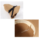 Hot Women's Wide Brim Summer Beach Sun Hat Lady Straw Floppy(Brown) M7W4