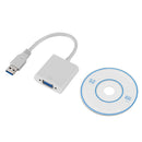 USB 3.0 to VGA Video Display Adapter 1080P Multi-Display Converter (White)