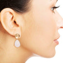 Heart Pendant Earrings Round Metal Geometric Women Ear Drop Jewelry (03) A