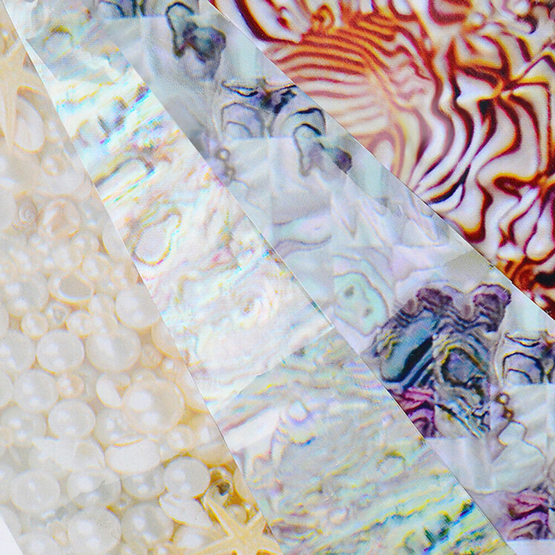 16Pcs/Set Holographic Nail Transfer Stickers Gradient  Nail FoilsDIYTip tdJ Gw