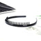 1pc Unisex Plastic Headband with Non-Slip Teeth Comb Black DIY Hair Styling Hoop