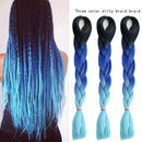 Dyeing Jumbo Braid Hair Extensions Ombre Synthetic Braiding Hair Dark Gray