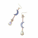 Fashion Jewelry Blue moon&star earrings Woman jewel