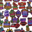 50Pcs Neon Stickers Skateboard Laptop Luggage Guitar Bike Car Bomb Dec- OZ