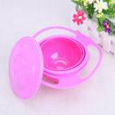 Baby Kids Feeding Dish Gyro Bowl Universal 360 Rotate Spill-Proof Bowl Plate