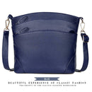 Solid Color Shoulder Messenger Handbags Women Leather Crossbody Bags (Blue)