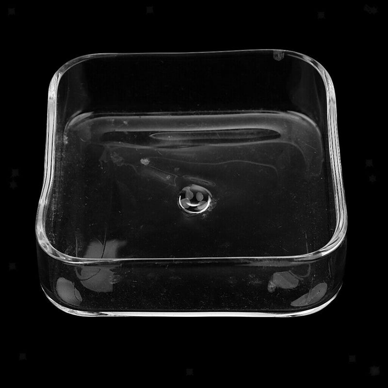 Set of 2, Aquarium Crystal Clear Acrylic Flower &Glass Square Red Shrimp Snails