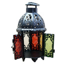 European Metal Moroccan Candle Holder Votive Candlestick Home Decor Black A