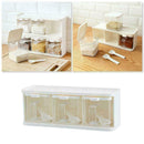 3 Grids Spice Jar Rack Condiment Storage Seasoning Home Kitchen Container B S7V8