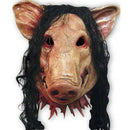 Halloween Scary Masks Novelty Pig Head Horror with Hair Masks Caveira Cospl