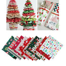 10x Dressmaking Textile Christmas Square Cotton Fabric Upholstery Crafts Bundle