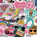 60Pcs/Lot Anime Cute Pink Stickers Decals Skateboard Car Laptop Luggage Vinyls.