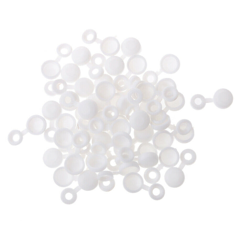 50 Pcs Screw Cover for 6g/8g Screws (3mm-5mm Shank Diameter), White