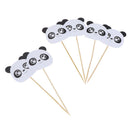 6pcs/set Cute Panda Cake Topper Cake Flag Birthday Kids Party Supplies FE 3C