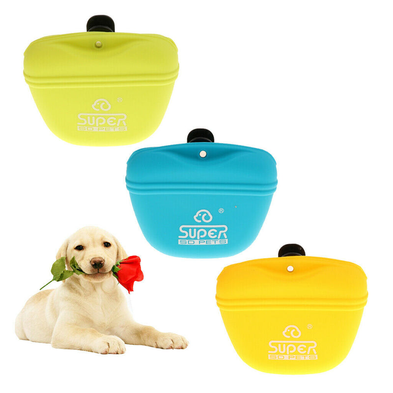 2Pcs Pet Dog Activity Treat Pouch Snack Bag Puppy Training Walking Silicone Bag