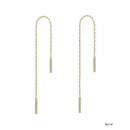 Korean Womens Long Dangle Drop Chain Hook Threader Stud Earrings Jewelry U5L9