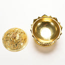 7CM Chinese Alloy Copper Lotus Flower Shape Statue Incense Burner Censer  OZ