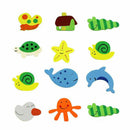 12pcs Fridge Magnet Wooden Cartoon Animals Novelty Magnets Colourful Kid's Sale