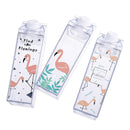 summer flamingos cartoon water milk box drink bottle birthday kid gift OZ