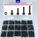 500 Pcs Grade 12.9 Black M3 M4 M5 Inner Hex Socket Head Cap Screws Assortme