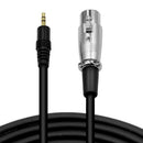 8.2inch XLR Female To 3.5mm 1/8'' Male Plug Mic Microphone Sound Cord Cable