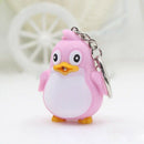 Cute Penguin Keyring Led Torch With Sound Keychain Christmas Xmas Party Fav O7U1