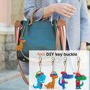 4pcs DIY Full Drill Special Shaped Diamond Painting Animals Bag Keychains