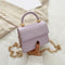 Women Mini Shoulder Bag Alligator PU Tote Chain Crossbody Pouch (Purple)