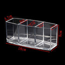 1pc 3 Lattices Acrylic Clear Cosmetic Organizer Makeup Brushes Pen Storage Box