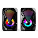 X2 Computer Speakers USB Powered 3Wx2 Subwoofer Bass Speakers+RGB Light For PC