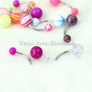 50x Ball Belly Navel Barbell Bars Rings Body Piercing Jewelry For Women Girls