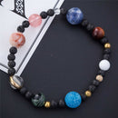 Universe Solar System Galaxy Nine Planets Stone Beads Braided Bracelet Gift BX