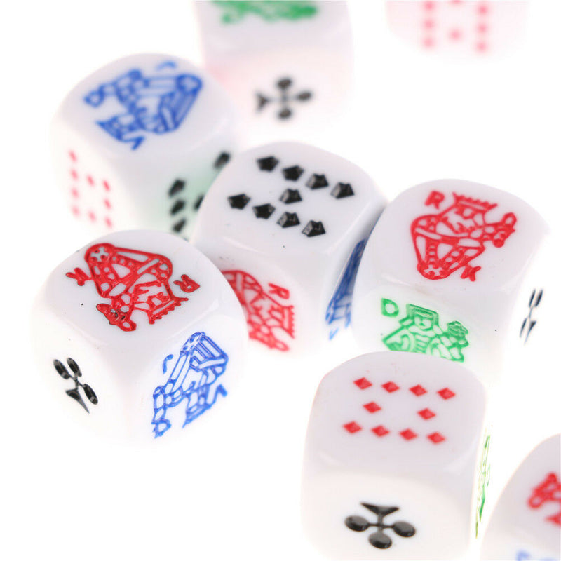 10pcs Six-sided Poker Dice for Casion Poker Card Liar's Dice Game Accessory M&O